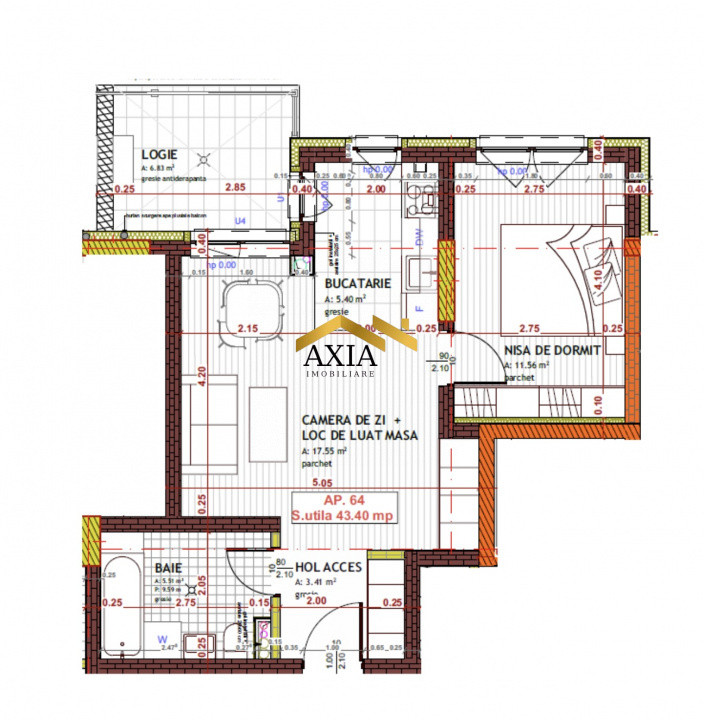 Apartament 2 camere | Zona Tineretului | Etaj intermediar | 43,4 mp