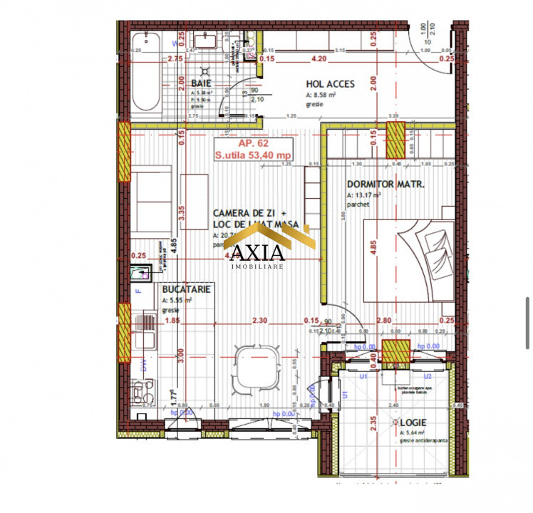 Apartament 2 camere | Zona Tineretului | Etaj intermediar | 53,4 mp