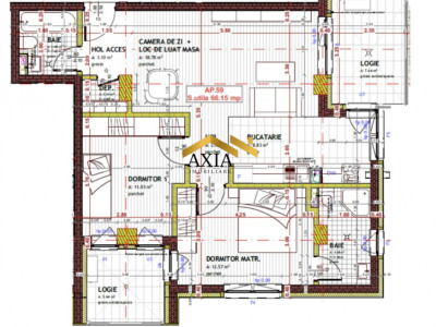 Apartament 3 camere | Zona Tineretului | 66,15 mp utili  | Etaj intermediar 
