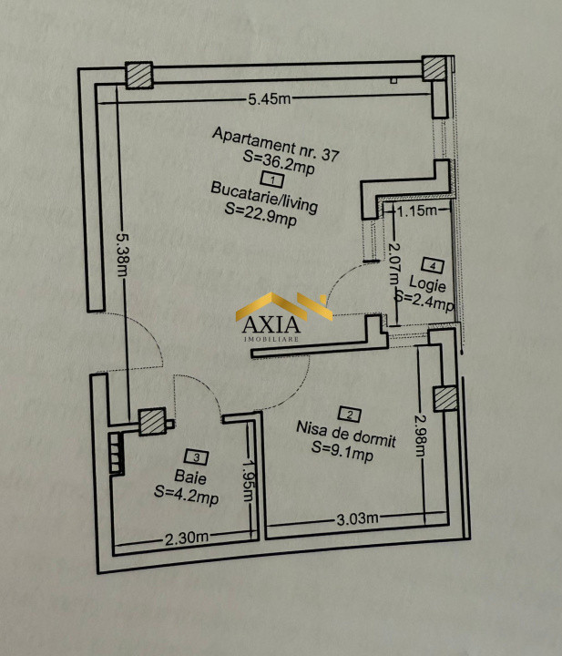 Apartament 2 camere- zona Vivo, Florești 