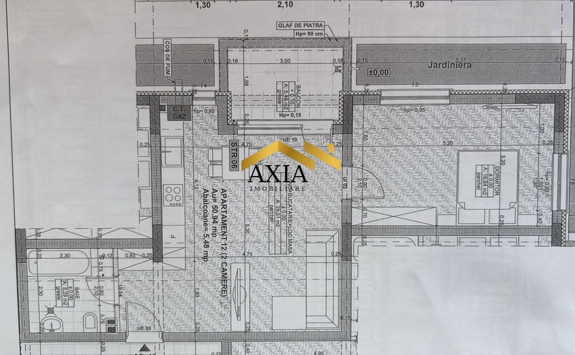 Apartament semifinisat 2 camere, Cetatii!
