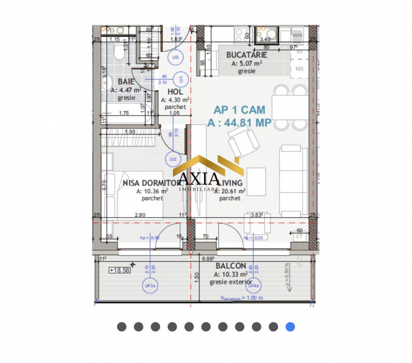 Apartament 2 camere modern, terasă 10,33 mp, etaj 5/7- zona Eroilor 