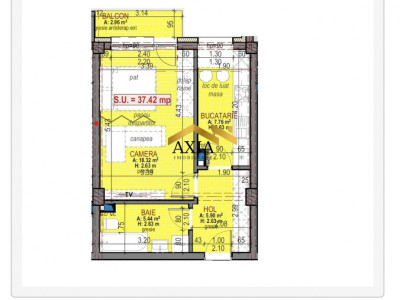 Apartament 1 camere, 37 mp, zona Terra!