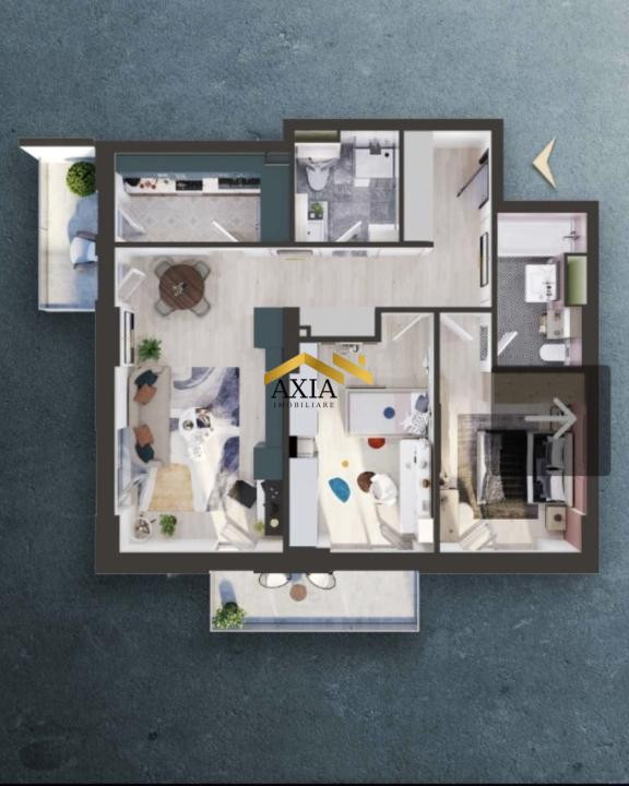 Elite City | 3 Camere Premium | 2 Băi | 2 Balcoane | Piscină & Fitness